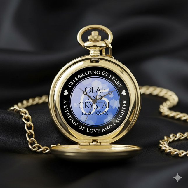 Elegant 65th Blue Sapphire Wedding Anniversary Pocket Watch (Elegant 65th Blue Sapphire Wedding Anniversary Pocket Watch Cover Photo)