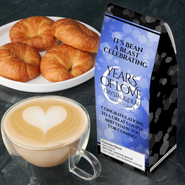 Elegant 65th Blue Sapphire Wedding Anniversary Roasted Coffee (Breakfast)