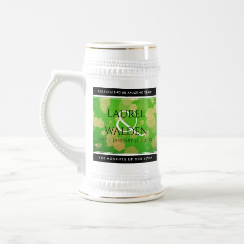 Elegant 66th Titanite Wedding Anniversary Beer Stein