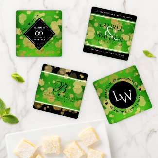 Elegant 66th Titanite Wedding Anniversary Coaster Set