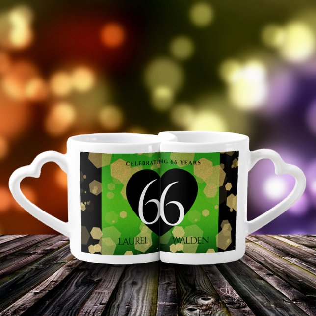 Elegant 66th Titanite Wedding Anniversary Coffee Mug Set (Creator Uploaded)