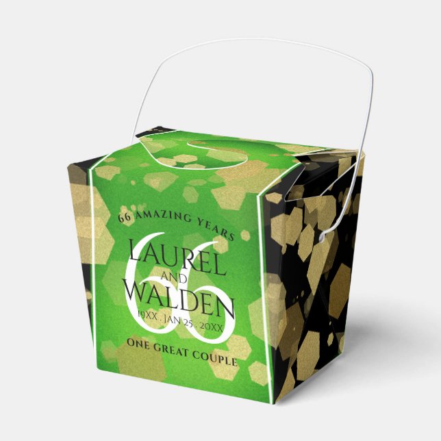 Elegant 66th Titanite Wedding Anniversary Favor Boxes (Front Side)