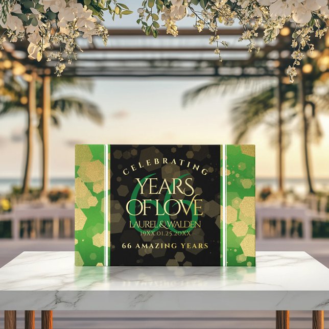 Elegant 66th Titanite Wedding Anniversary Foil Guest Book (EO 66th Titanite Wedding Anniversary 9x6-inch Foil Guest Book Cover Photo 1)