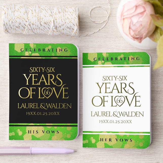 Elegant 66th Titanite Wedding Anniversary Foil Vow Books (Wedding)