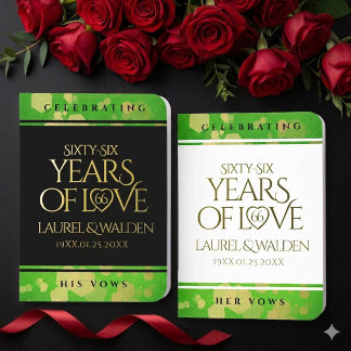 Elegant 66th Titanite Wedding Anniversary Foil Vow Books