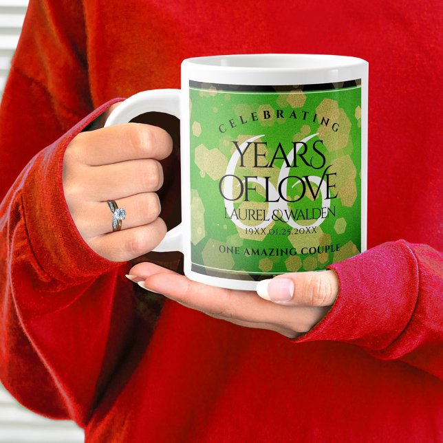 Elegant 66th Titanite Wedding Anniversary Giant Coffee Mug (66th Wedding Anniversary Jumbo Coffee Mug Cover Photo.)