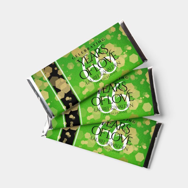 Elegant 66th Titanite Wedding Anniversary Hershey Bar Favors (Front)