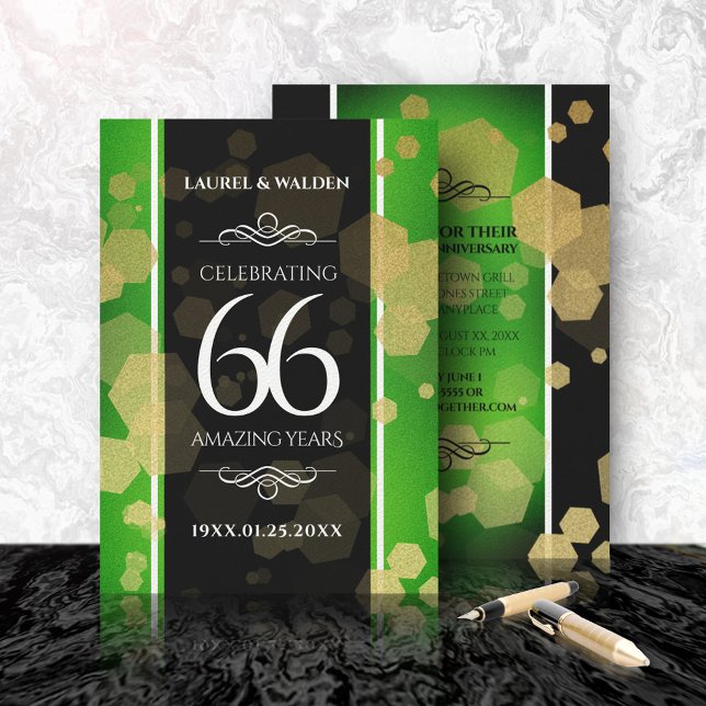Elegant 66th Titanite Wedding Anniversary Invitation (Creator Uploaded)