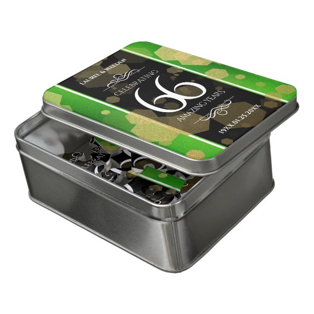 Elegant 66th Titanite Wedding Anniversary Jigsaw Puzzle (Lid Open)