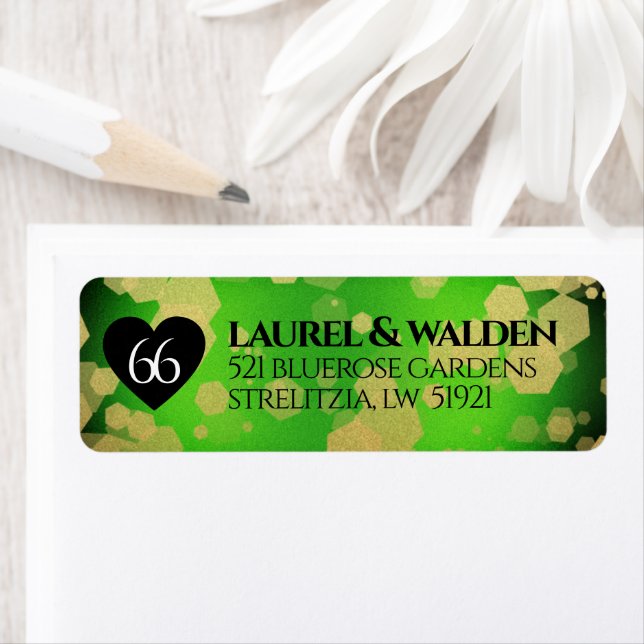 Elegant 66th Titanite Wedding Anniversary Label (Insitu)