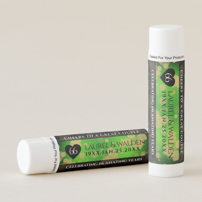 Elegant 66th Titanite Wedding Anniversary Lip Balm (Front)