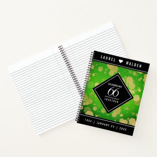 Elegant 66th Titanite Wedding Anniversary Notebook