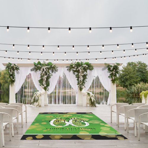 Elegant 66th Titanite Wedding Anniversary Outdoor Rug