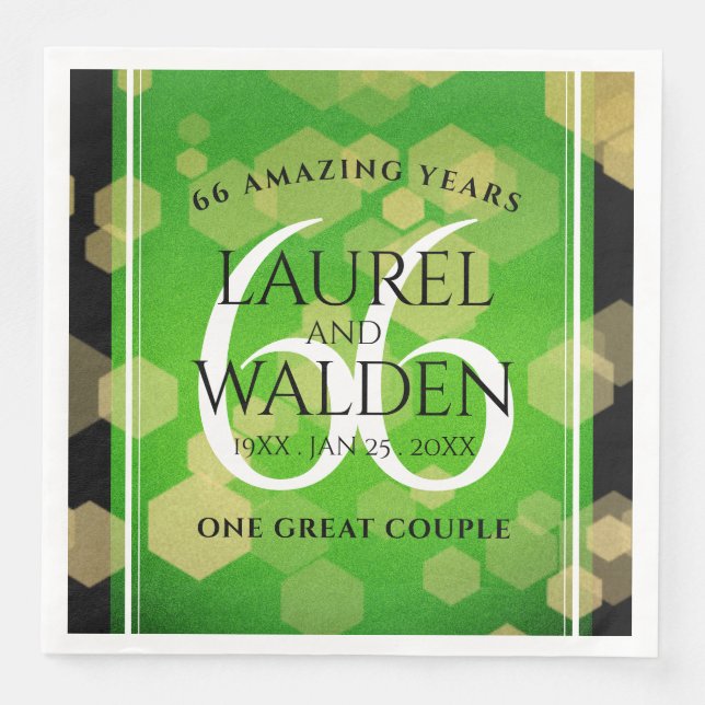 Elegant 66th Titanite Wedding Anniversary Paper Dinner Napkins (Front)