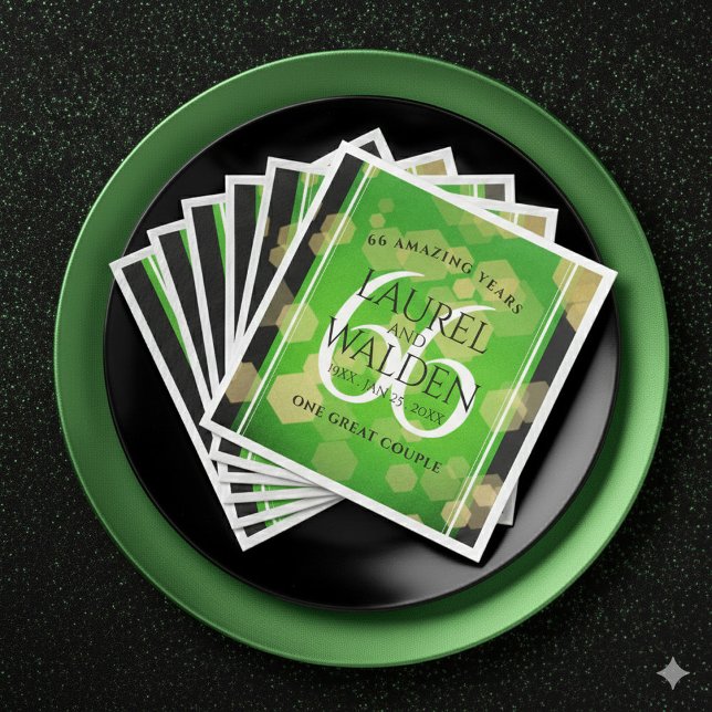 Elegant 66th Titanite Wedding Anniversary Paper Dinner Napkins (Elegant 66th Titanite Wedding Anniversary Napkins Cover Photo)