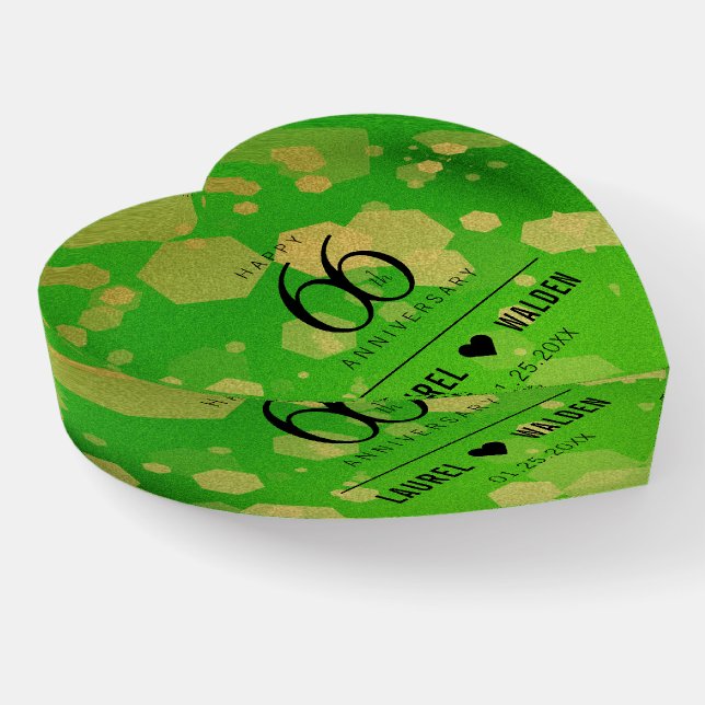 Elegant 66th Titanite Wedding Anniversary Paperweight (Angled)