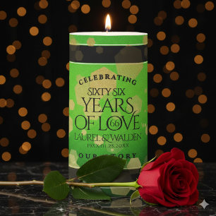 Elegant 66th Titanite Wedding Anniversary Pillar Candle
