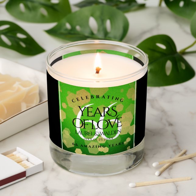Elegant 66th Titanite Wedding Anniversary Scented Candle (Lit)
