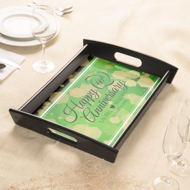 Elegant 66th Titanite Wedding Anniversary Serving Tray (Front)