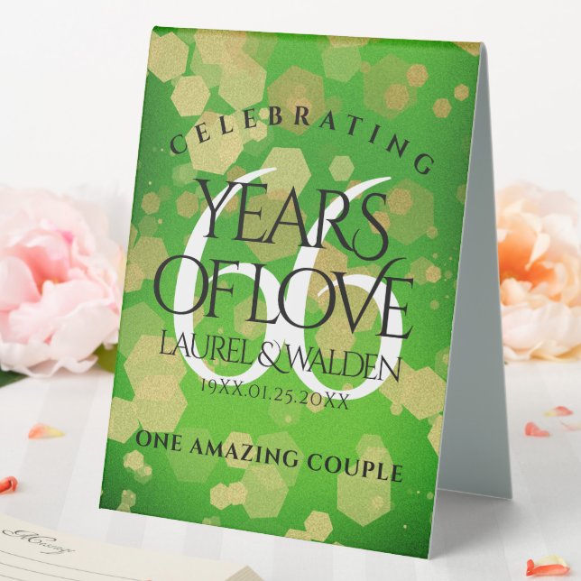 Elegant 66th Titanite Wedding Anniversary Table Tent (In SItu (Wedding))