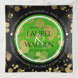 Elegant 66th Titanite Wedding Anniversary Trinket Tray