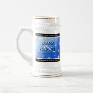 Elegant 67th Star Sapphire Wedding Anniversary Beer Stein