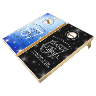 Elegant 67th Star Sapphire Wedding Anniversary Cornhole Set