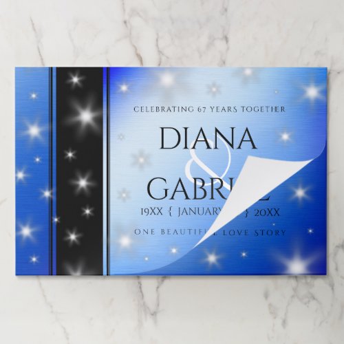 Elegant 67th Star Sapphire Wedding Anniversary Paper Pad