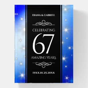 Elegant 67th Star Sapphire Wedding Anniversary Paperweight
