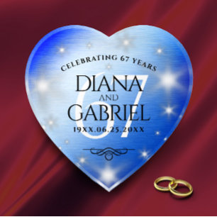 Elegant 67th Star Sapphire Wedding Anniversary Paperweight