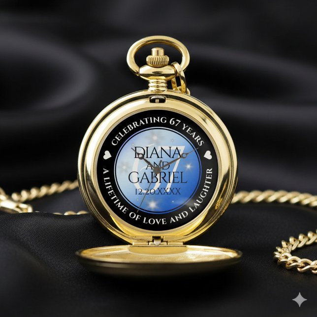 Elegant 67th Star Sapphire Wedding Anniversary Pocket Watch (Elegant 67th Star Sapphire Wedding Anniversary Pocket Watch Cover Photo)