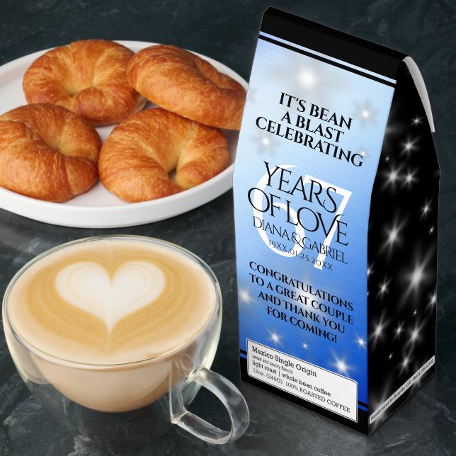 Elegant 67th Star Sapphire Wedding Anniversary Roasted Coffee (Breakfast)
