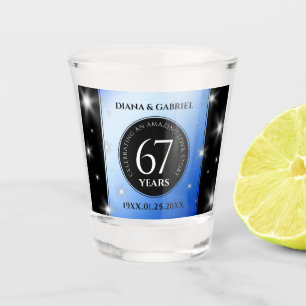 Elegant 67th Star Sapphire Wedding Anniversary Shot Glass