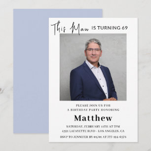 Elegant 69th birthday invitations Men Photo