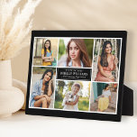 Elegant 6 Photo Black Graduation Collage Plaque<br><div class="desc">Celebrate your graduate in style by showcasing their 6 favorite senior portraits on this photo collage plaque sign. Classic black and white colors. The black background color can be customized to match school or photo colors. Makes a beautiful keepsake to display in your home.</div>
