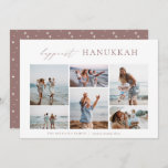 Elegant 6 Photo Collage Happiest Hanukkah Holiday Card<br><div class="desc">Share cheer with these modern minimal Hanukkah holiday cards featuring 6 of your favorite photos in a horizontal grid collage layout. "Happiest Hanukkah" appears at the top in hand lettered calligraphy and classic serif lettering. Personalize this elegant minimalist design with your family name and the year beneath.</div>