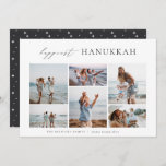 Elegant 6 Photo Collage Happiest Hanukkah Holiday Card<br><div class="desc">Share cheer with these modern minimal Hanukkah holiday cards featuring 6 of your favorite photos in a horizontal grid collage layout. "Happiest Hanukkah" appears at the top in hand lettered calligraphy and classic serif lettering. Personalize this elegant minimalist design with your family name and the year beneath.</div>