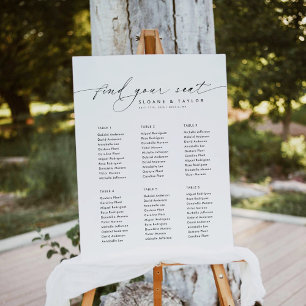 Elegant 6 Tables Welcome Seating Chart