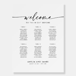 Elegant 6 Tables Welcome Seating Chart Foam Board
