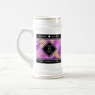 Elegant 6th Amethyst Wedding Anniversary Beer Stein