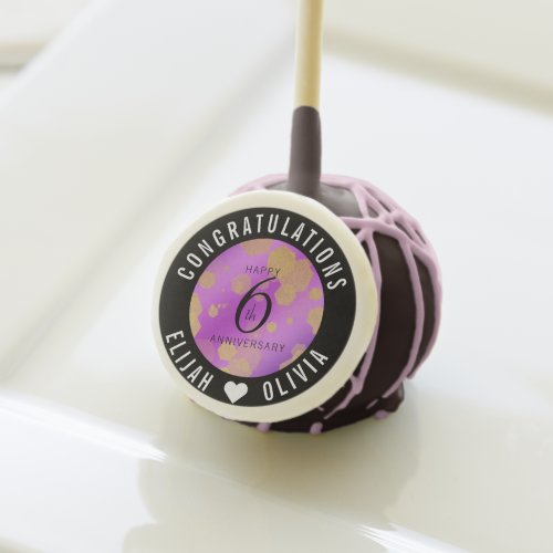 Elegant 6th Amethyst Wedding Anniversary Cake Pops