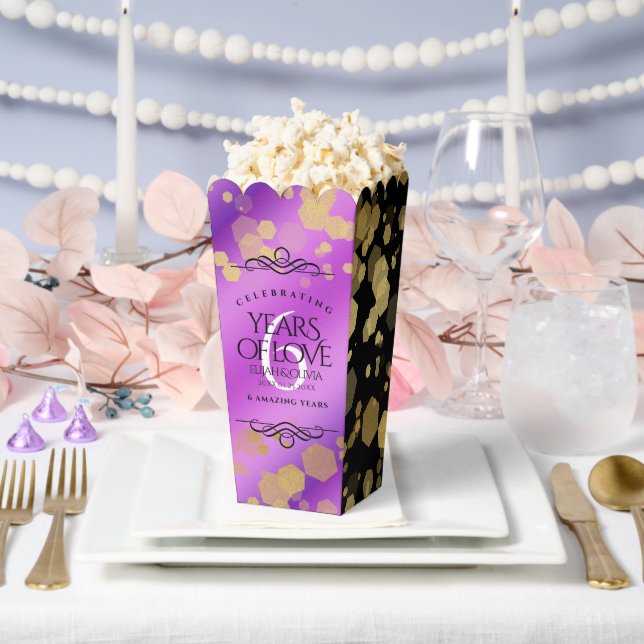 Elegant 6th Amethyst Wedding Anniversary Favor Boxes (Wedding)