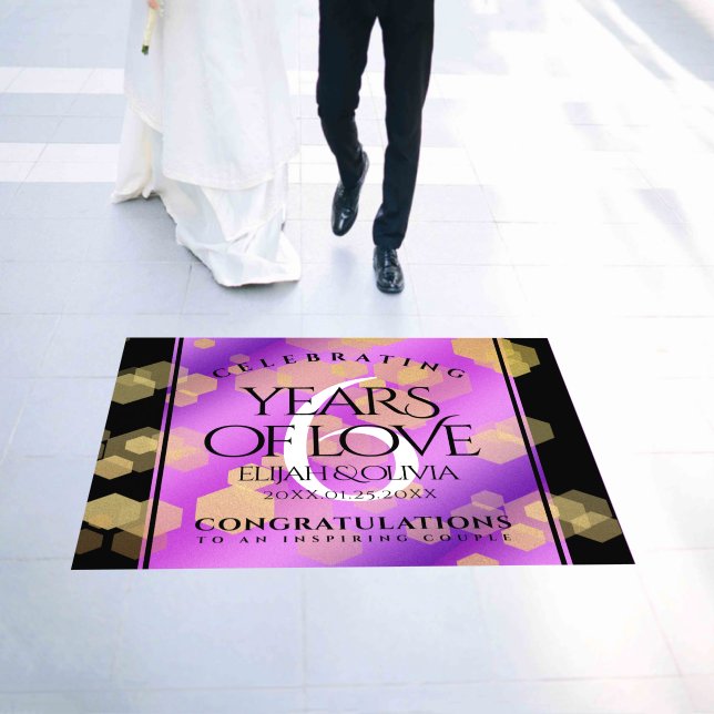 Elegant 6th Amethyst Wedding Anniversary Floor Decals (Wedding)
