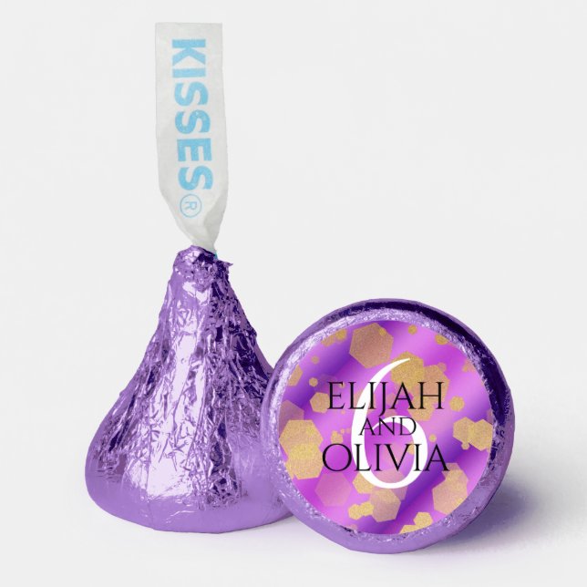 Elegant 6th Amethyst Wedding Anniversary Hershey®'s Kisses® (Front)