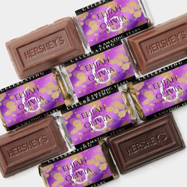 Elegant 6th Amethyst Wedding Anniversary Hershey's Miniatures (Assorted)