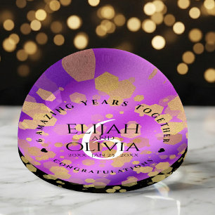 Elegant 6th Amethyst Wedding Anniversary Paperweight