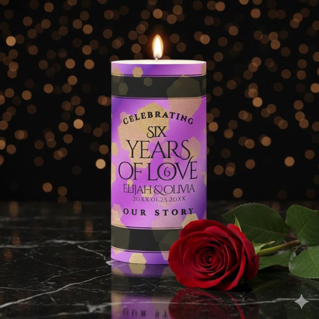 Elegant 6th Amethyst Wedding Anniversary Pillar Candle (Elegant 6th Amethyst Wedding Anniversary Pillar Candle Cover Photo)