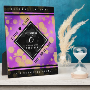 Elegant 6th Amethyst Wedding Anniversary Plaque