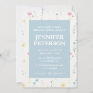 Elegant 6th birthday invitations Floral Boho Chic