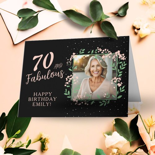 Elegant 70 and Fabulous Flower 70th Birthday Photo
